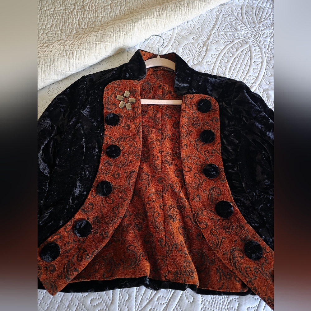 Elegant Hazel Black Velvet Jacket